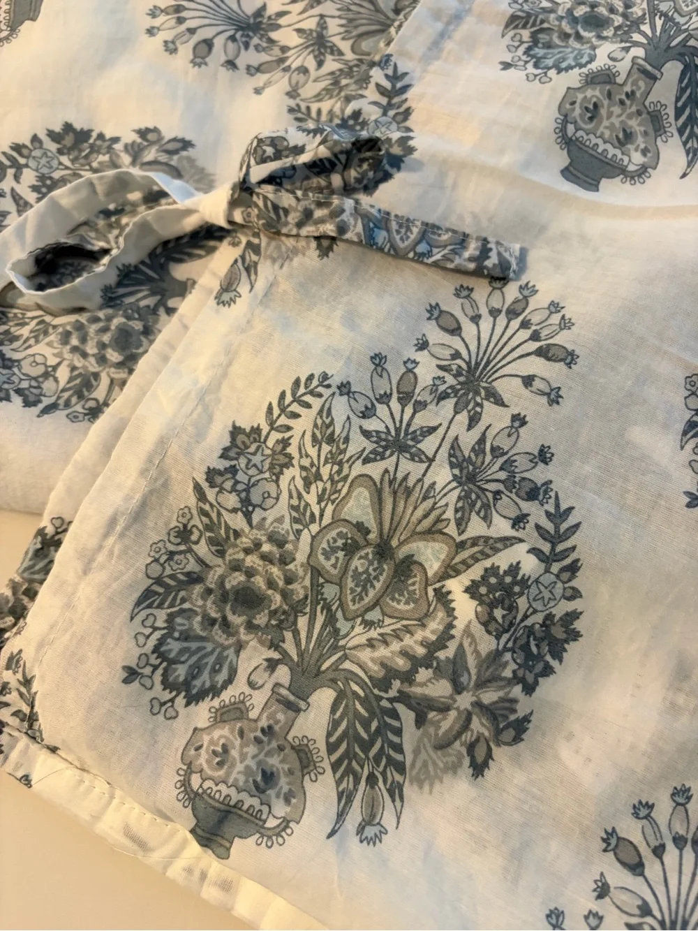 Pottery Barn Blue Motif Shani Reversible Standard Sham 26 X 20 Floral - SET OF 2
